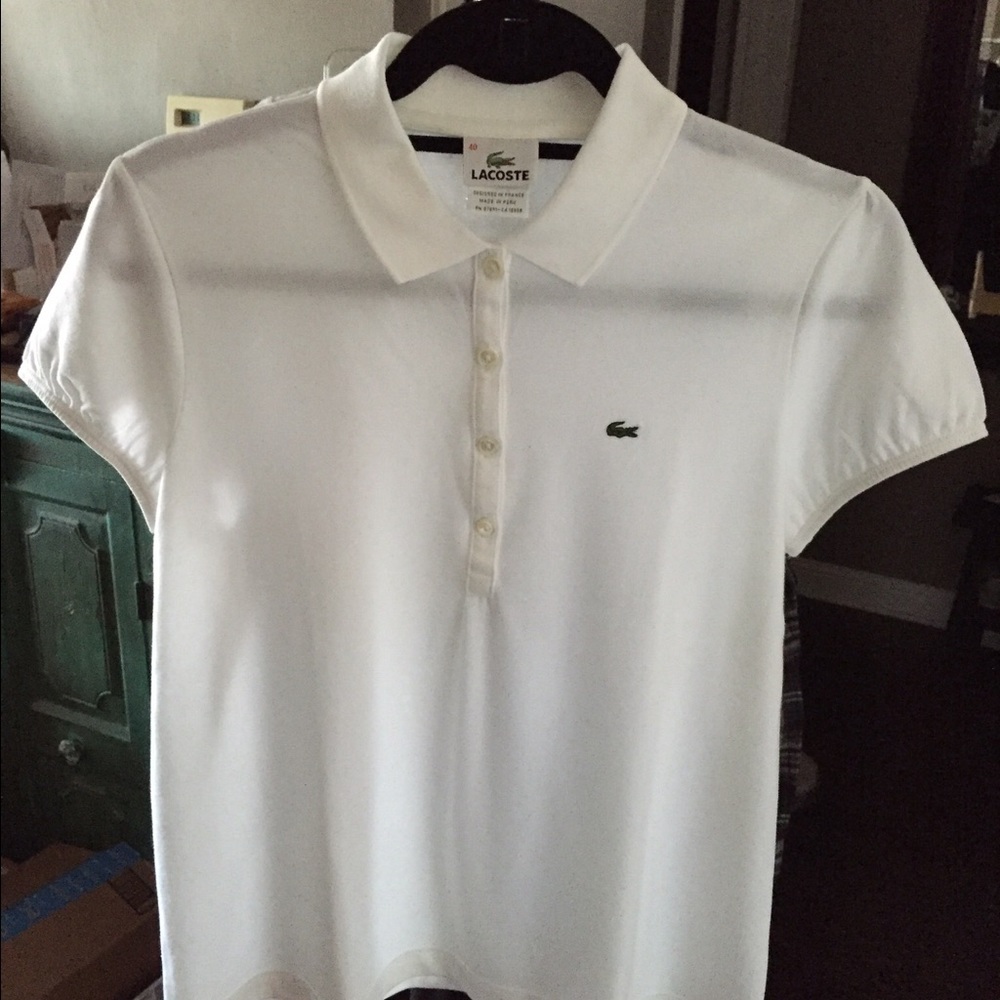 Lacoste White Polo Shirt EUR Sz 40/US M